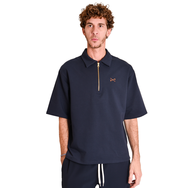 OVER ZIP POLO NAVY unisex