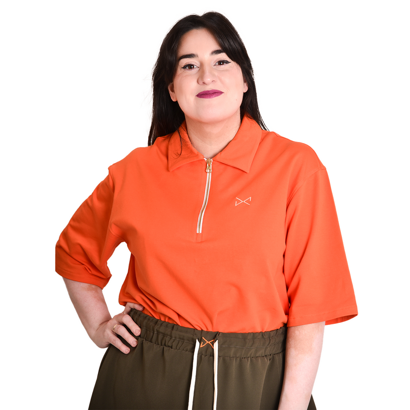 OVER ZIP POLO NARANJA unisex