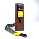 Adjustable zebra shoulder bag, yellow tips