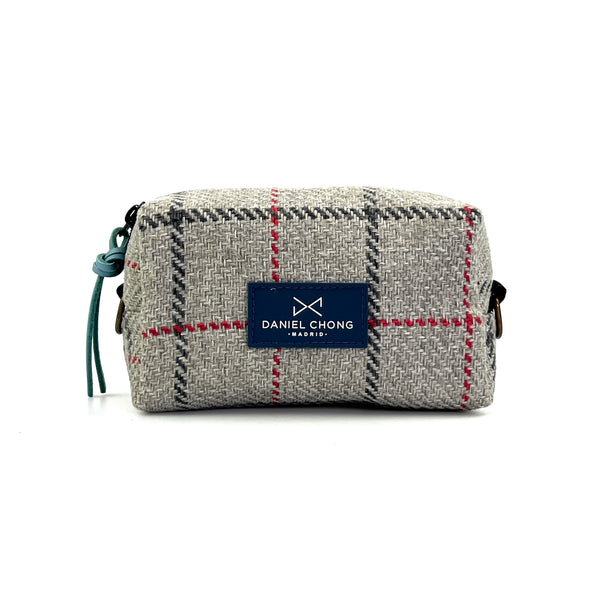 Mini Cube red and gray checkered 'S' crossbody bag