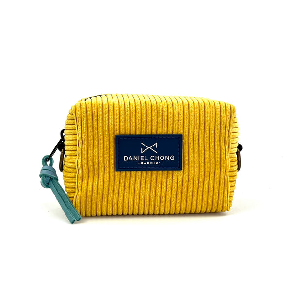 Mini Cube mustard corduroy crossbody bag 'XS'
