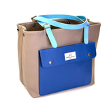 Shopper old School Gris y bolsillo azul real