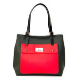 Shopper old School Verde bolsillo rojo