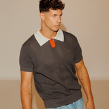 Men's Short Sleeve Mesh Polo w/ Button AZUL MARINO