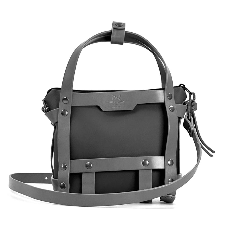 BLACK LEATHER HARNESS BAG