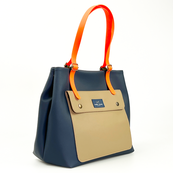 Old School Navy Shopper with red fluor handles