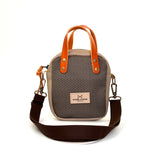 Bandolera urban box mini con asas, Taupe.