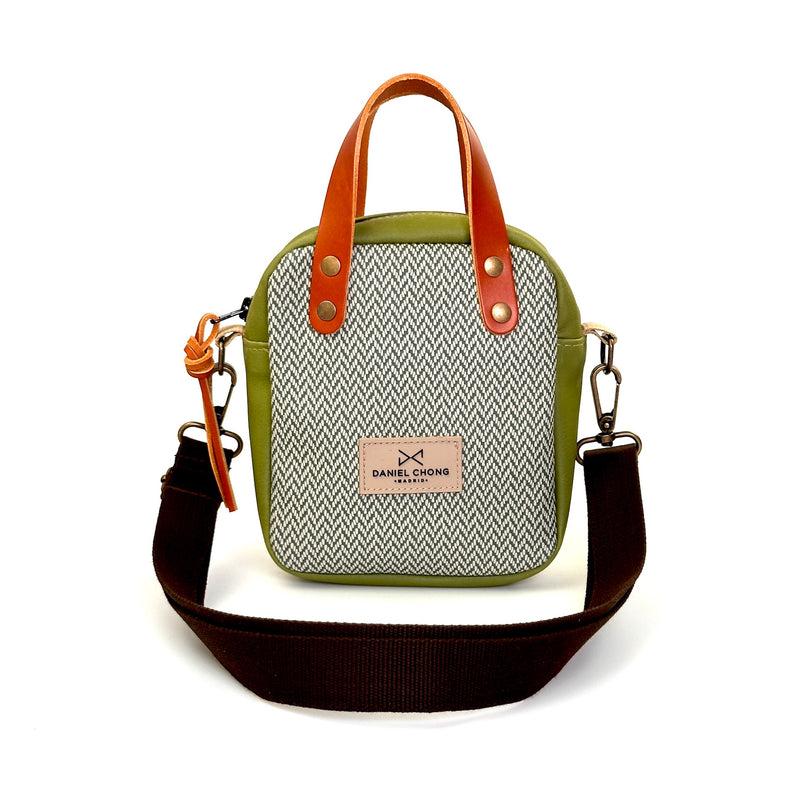 Bandolera urban box mini con asas, Olive