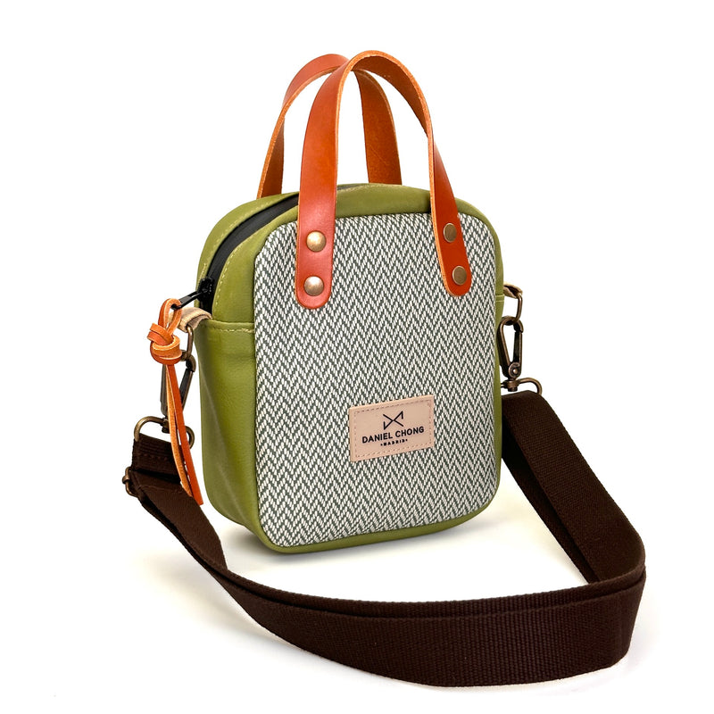 Bandolera urban box mini con asas, Olive