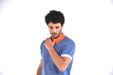 Men's Short Sleeve Mesh Polo w/ Button AZUL CLARO