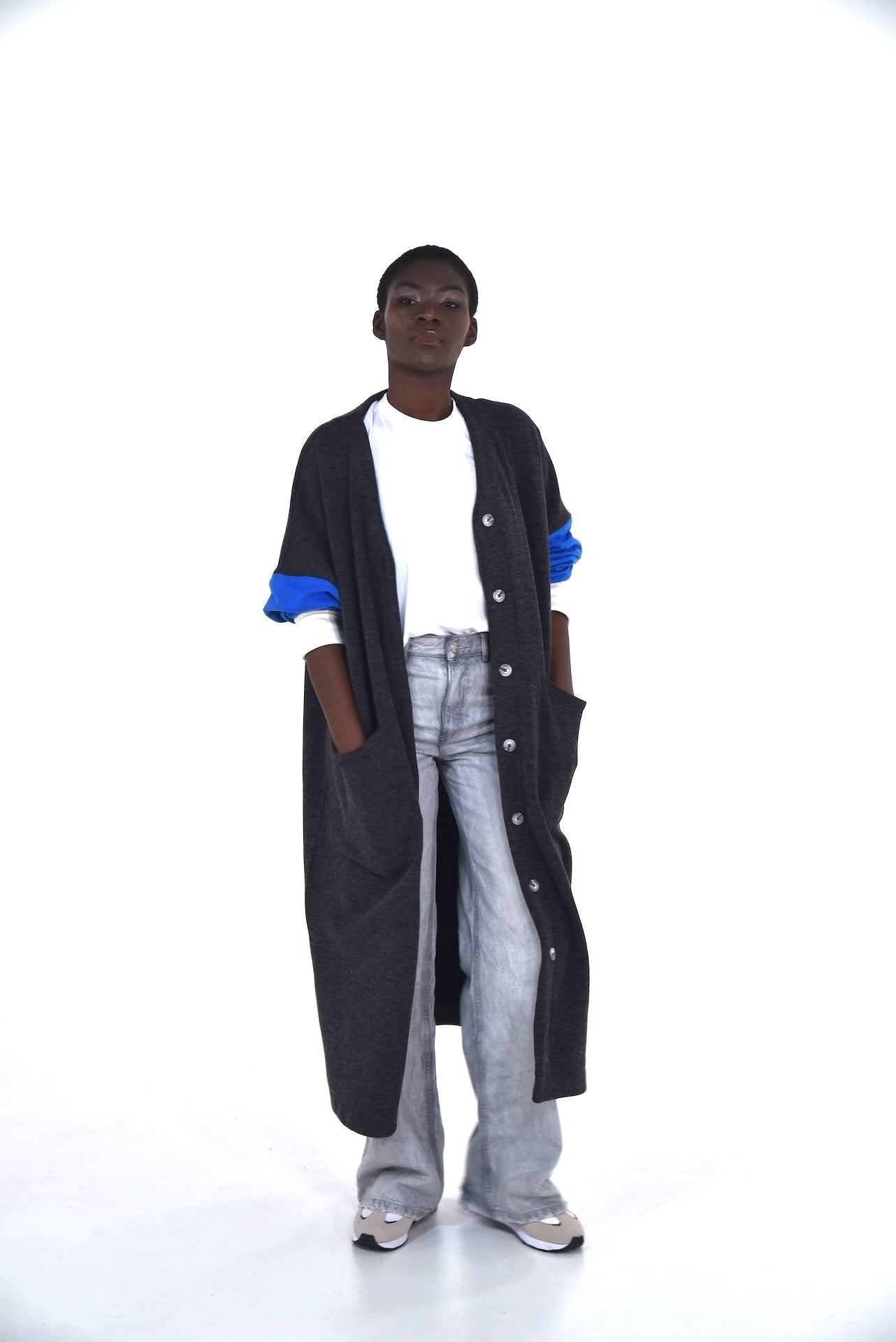 Funky coat, royal blue sleeves – Daniel Chong