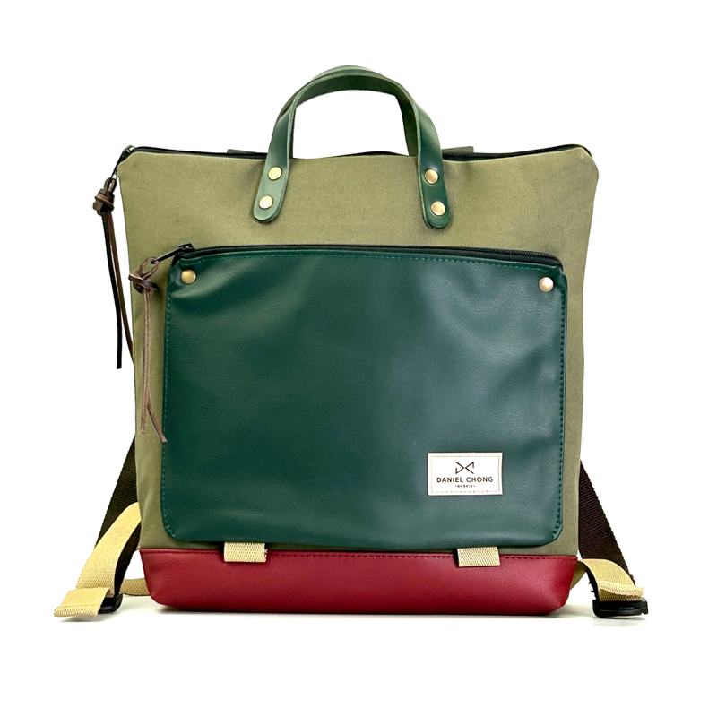 Square canvas book holder backpack