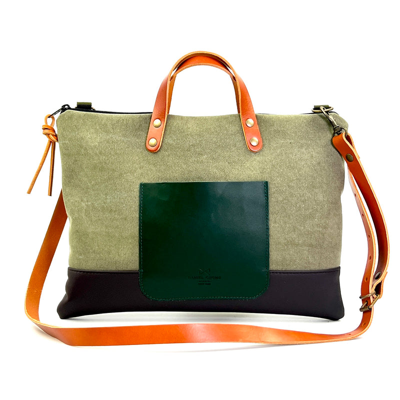 Slim canvas shoulder bag