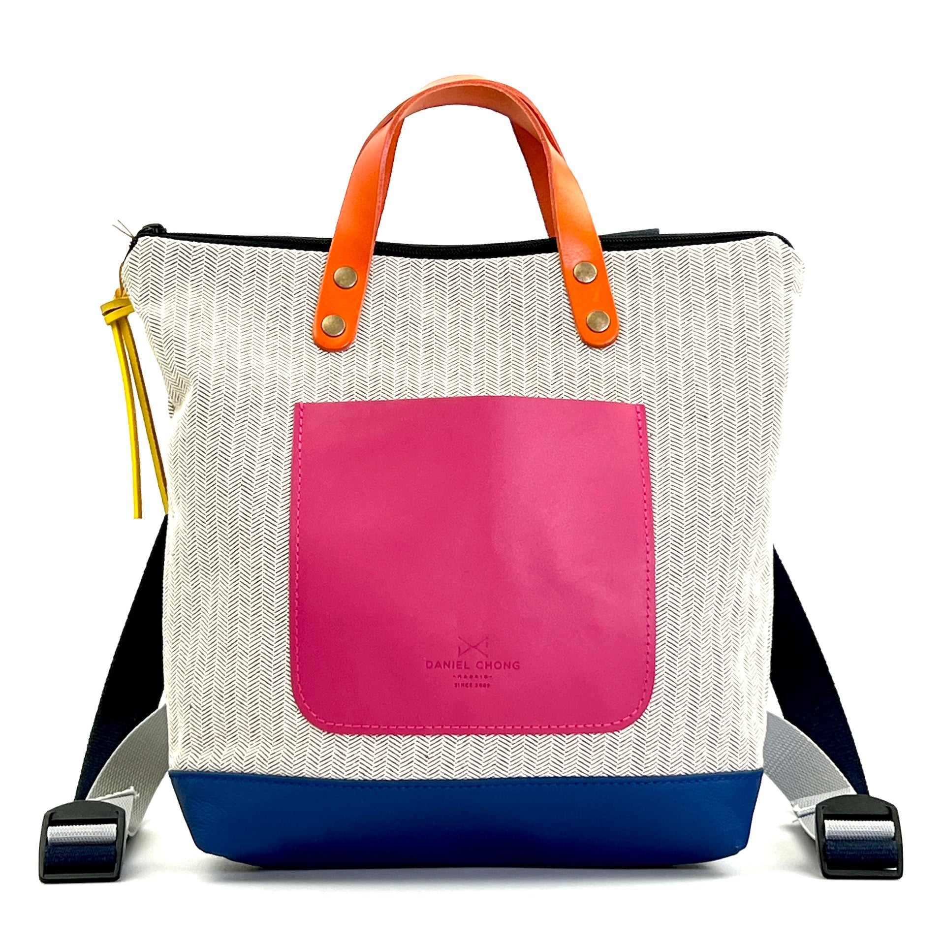 Mini square backpack herringbone canvas – Daniel Chong