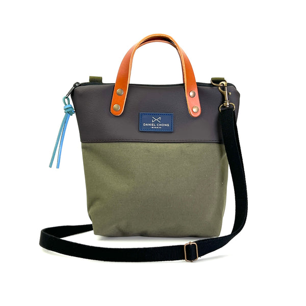 Mini canvas shoulder bag with handles