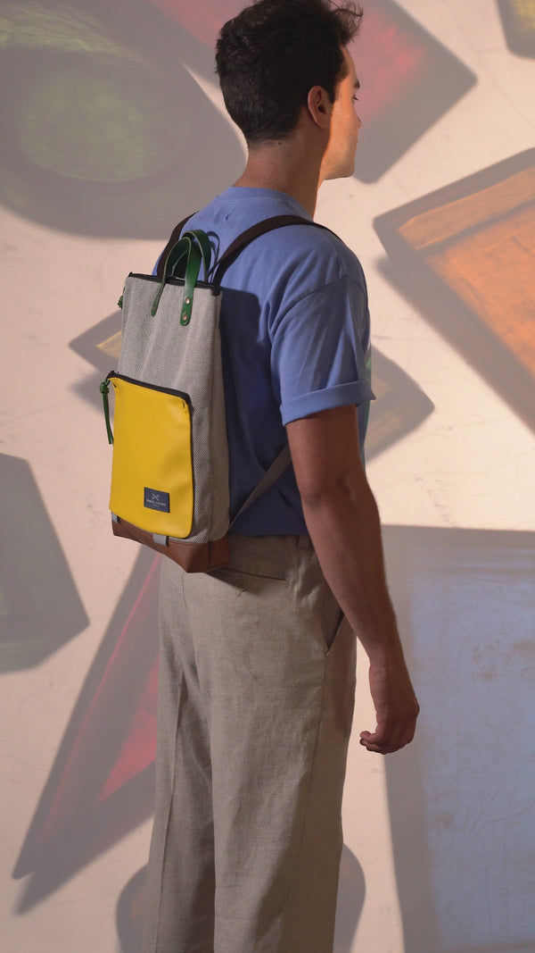 Canvas book holder backpack